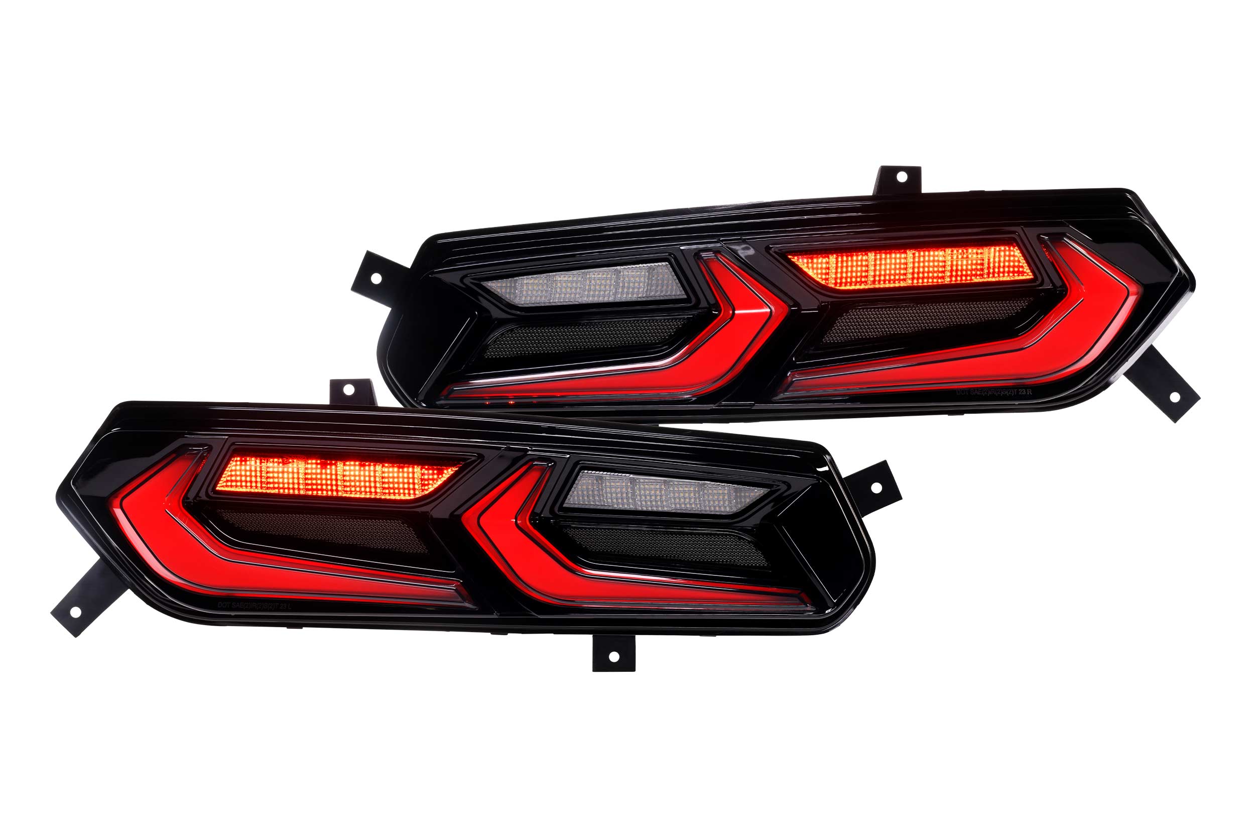 XB LED Tail Lights: 14- 19 Corvette C7 (C8 Style / Set) Choose Smoked / Red - Apollo Off-Road