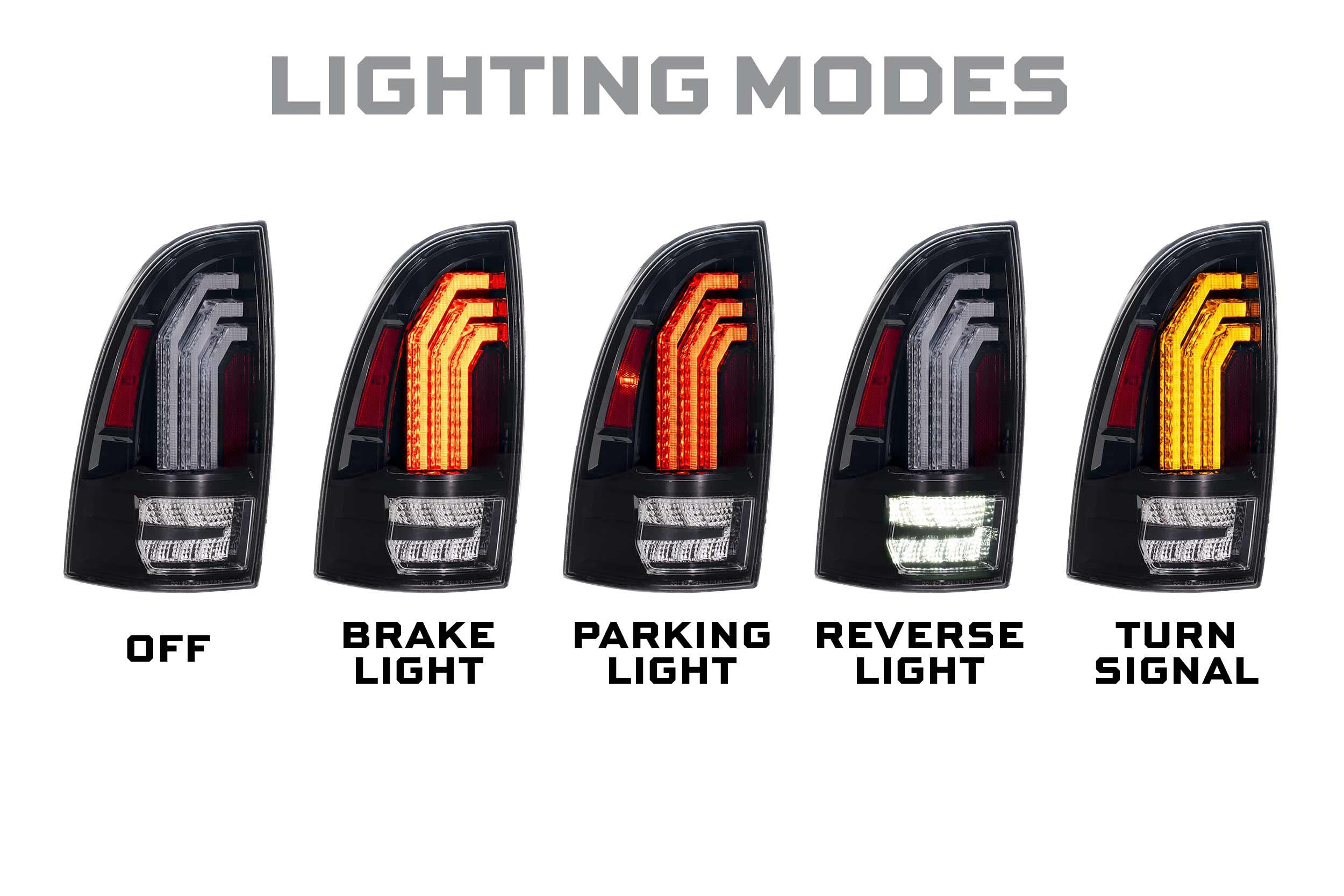 XB LED Tail Lights: 2005-2015 Toyota Tacoma, Set (Choose Red or Clear Lens) - Apollo Off-Road