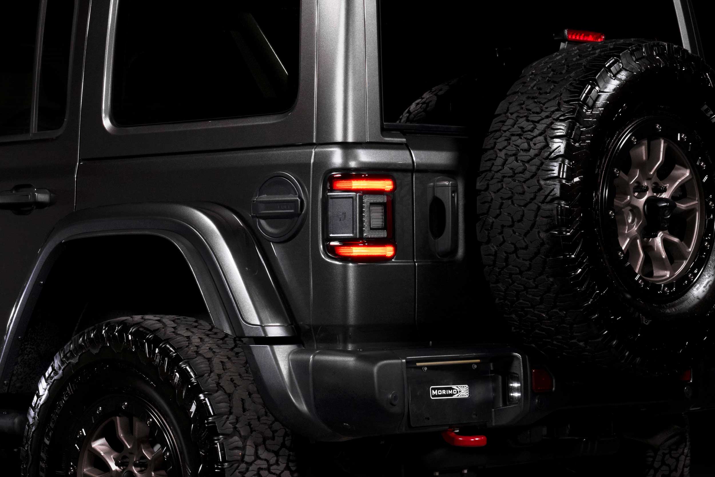 XB LED Tail Lights: 2018+ Jeep Wrangler JL, Set (Choose Smoked or Red Lens) - Apollo Off-Road
