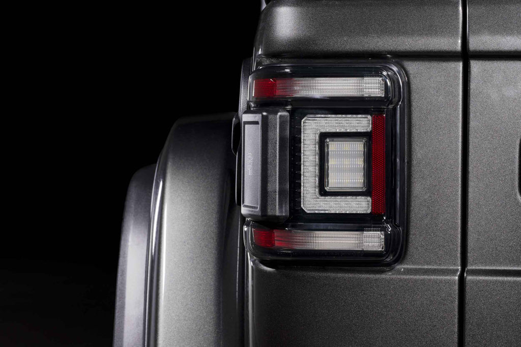 XB LED Tail Lights: 2018+ Jeep Wrangler JL, Set (Choose Smoked or Red Lens) - Apollo Off-Road