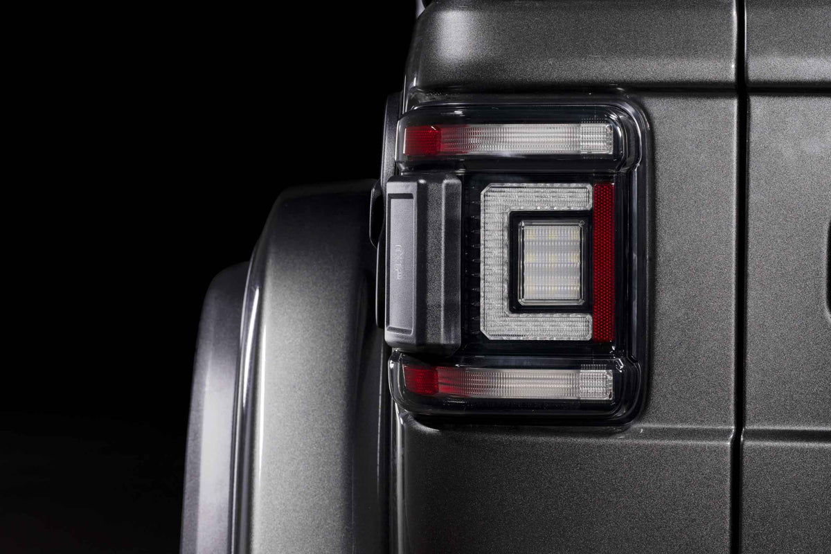 XB LED Tail Lights: 2018+ Jeep Wrangler JL, Set (Choose Smoked or Red Lens) - Apollo Off-Road