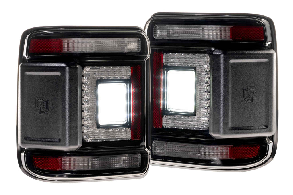 XB LED Tail Lights: 2018+ Jeep Wrangler JL, Set (Choose Smoked or Red Lens) - Apollo Off-Road