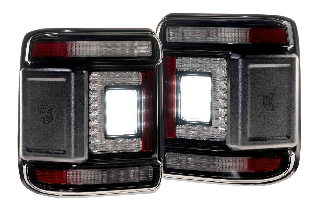 XB LED Tail Lights: 2018+ Jeep Wrangler JL, Set (Choose Smoked or Red Lens) - Apollo Off-Road