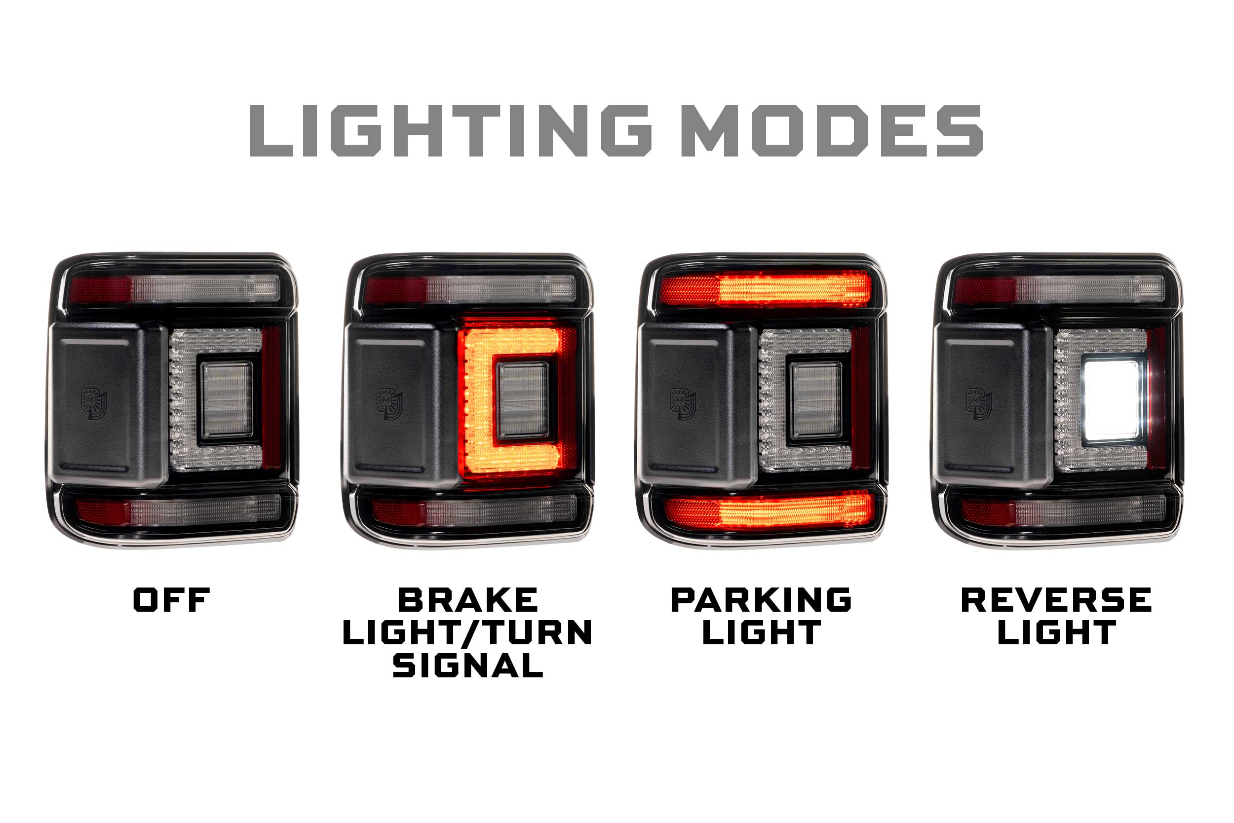 XB LED Tail Lights: 2018+ Jeep Wrangler JL, Set (Choose Smoked or Red Lens) - Apollo Off-Road
