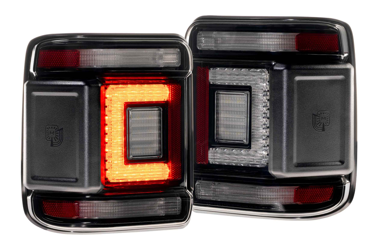 XB LED Tail Lights: 2018+ Jeep Wrangler JL, Set (Choose Smoked or Red Lens) - Apollo Off-Road