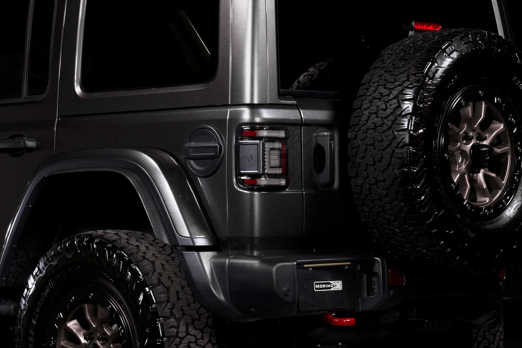 XB LED Tail Lights: 2018+ Jeep Wrangler JL, Set (Choose Smoked or Red Lens) - Apollo Off-Road