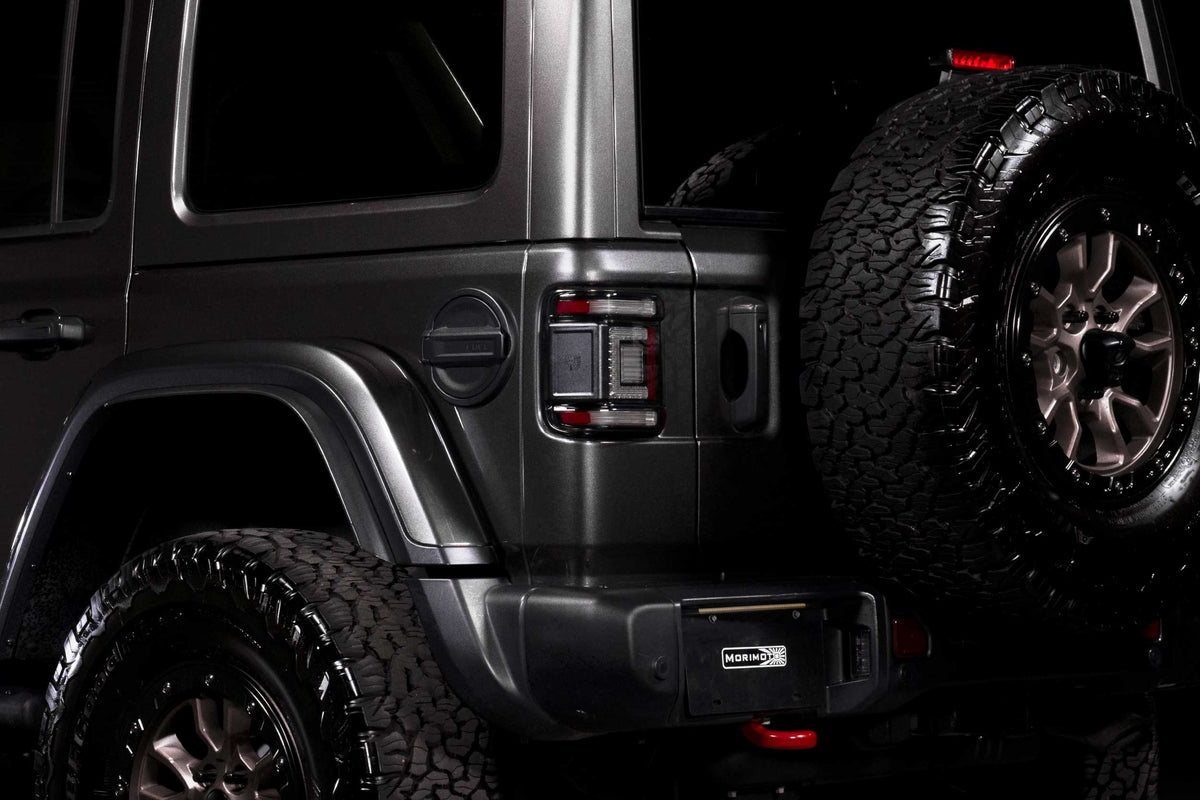XB LED Tail Lights: 2018+ Jeep Wrangler JL, Set (Choose Smoked or Red Lens) - Apollo Off-Road