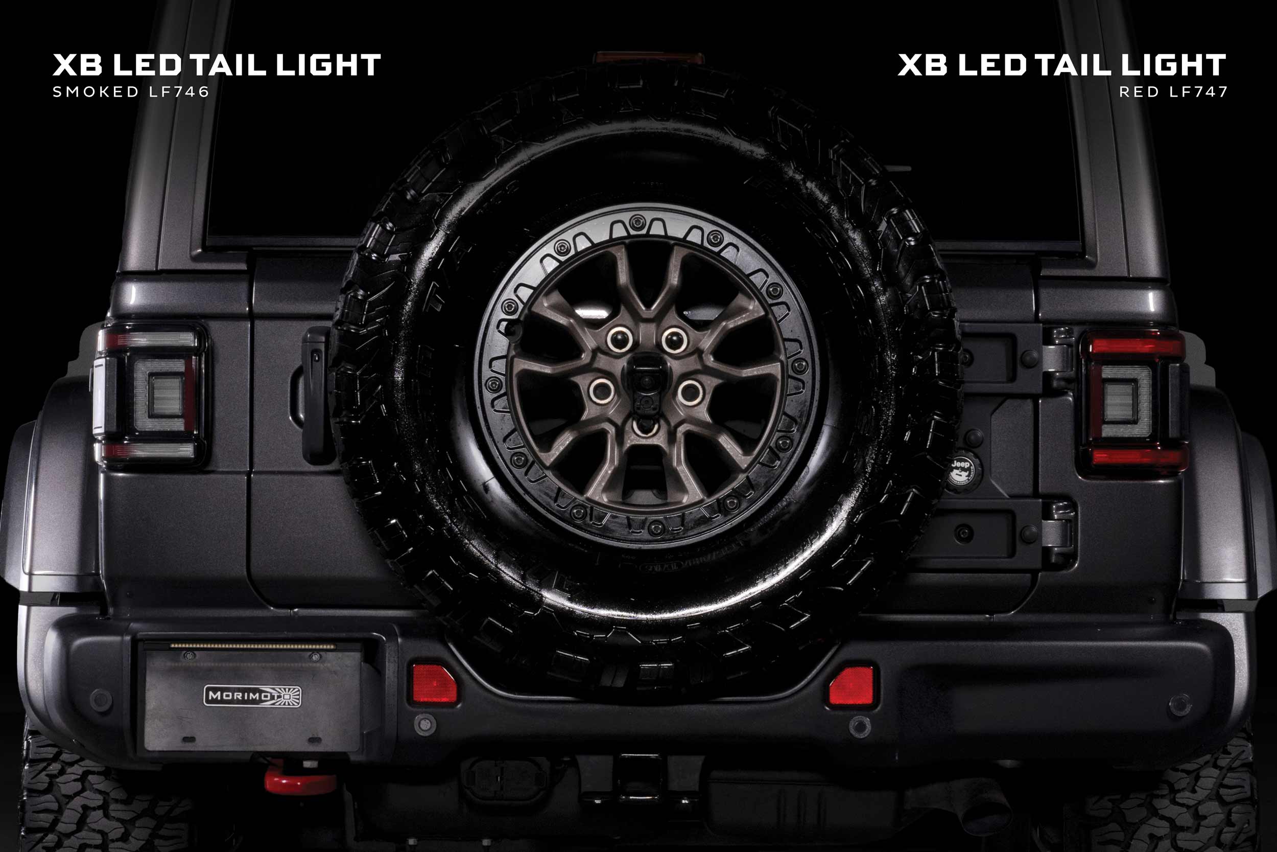 XB LED Tail Lights: 2018+ Jeep Wrangler JL, Set (Choose Smoked or Red Lens) - Apollo Off-Road