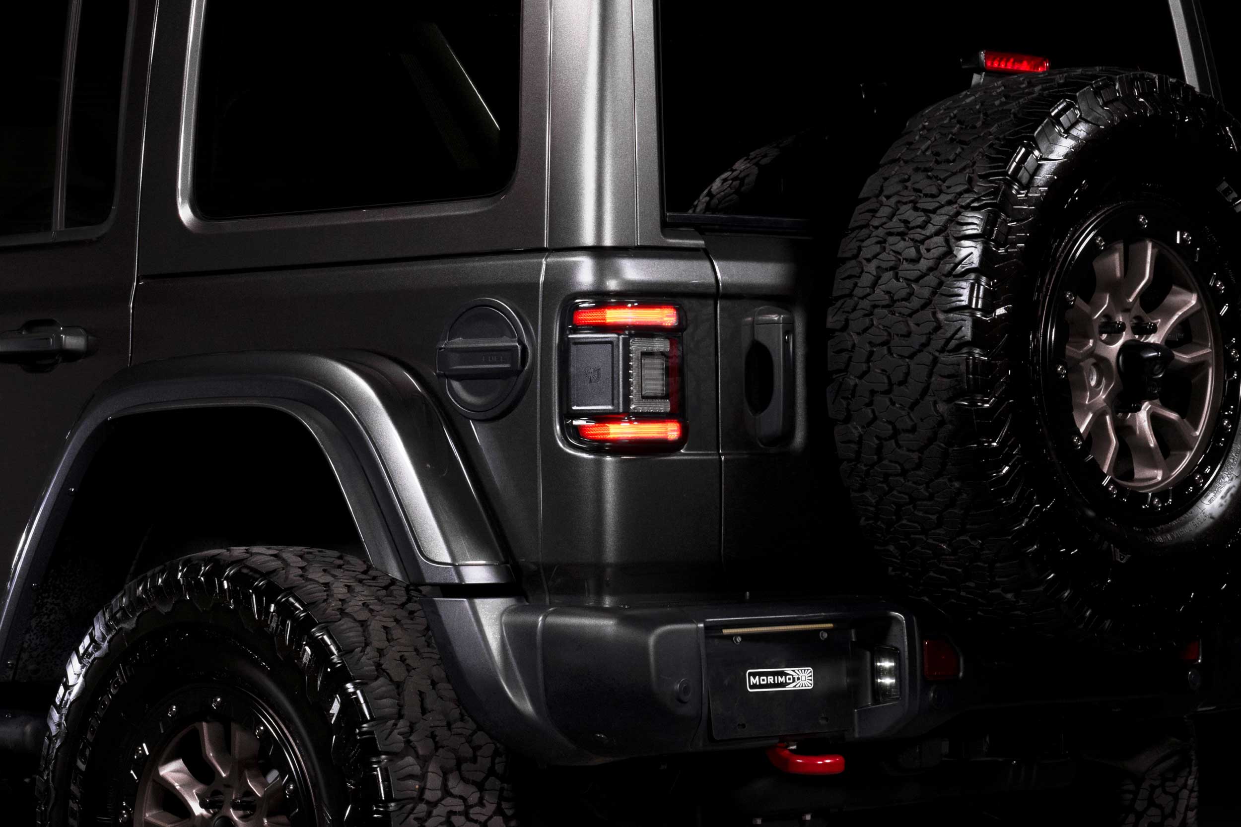 XB LED Tail Lights: 2018+ Jeep Wrangler JL, Set (Choose Smoked or Red Lens) - Apollo Off-Road