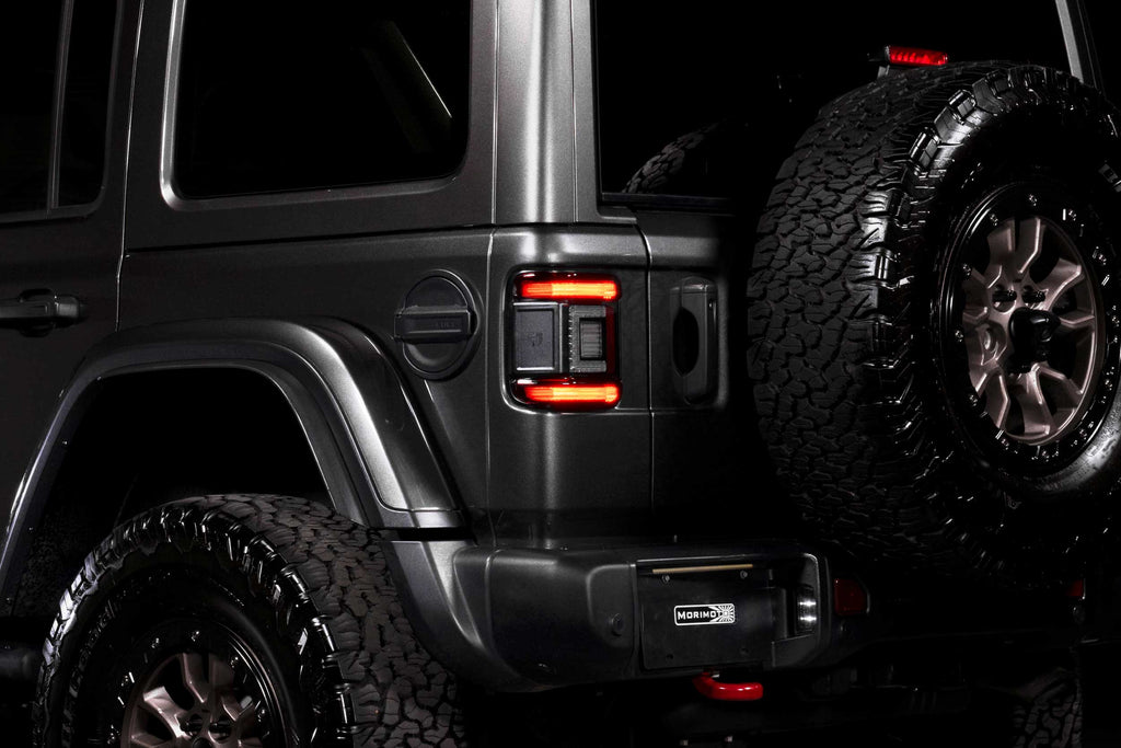 XB LED Tail Lights: 2018+ Jeep Wrangler JL, Set (Choose Smoked or Red Lens) - Apollo Off-Road
