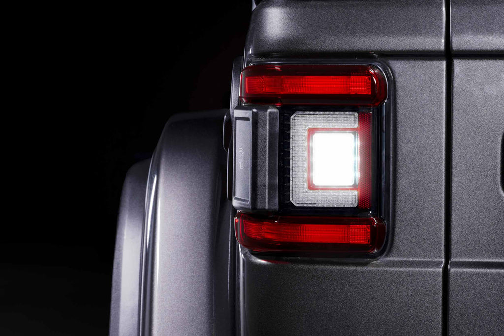 XB LED Tail Lights: 2018+ Jeep Wrangler JL, Set (Choose Smoked or Red Lens) - Apollo Off-Road