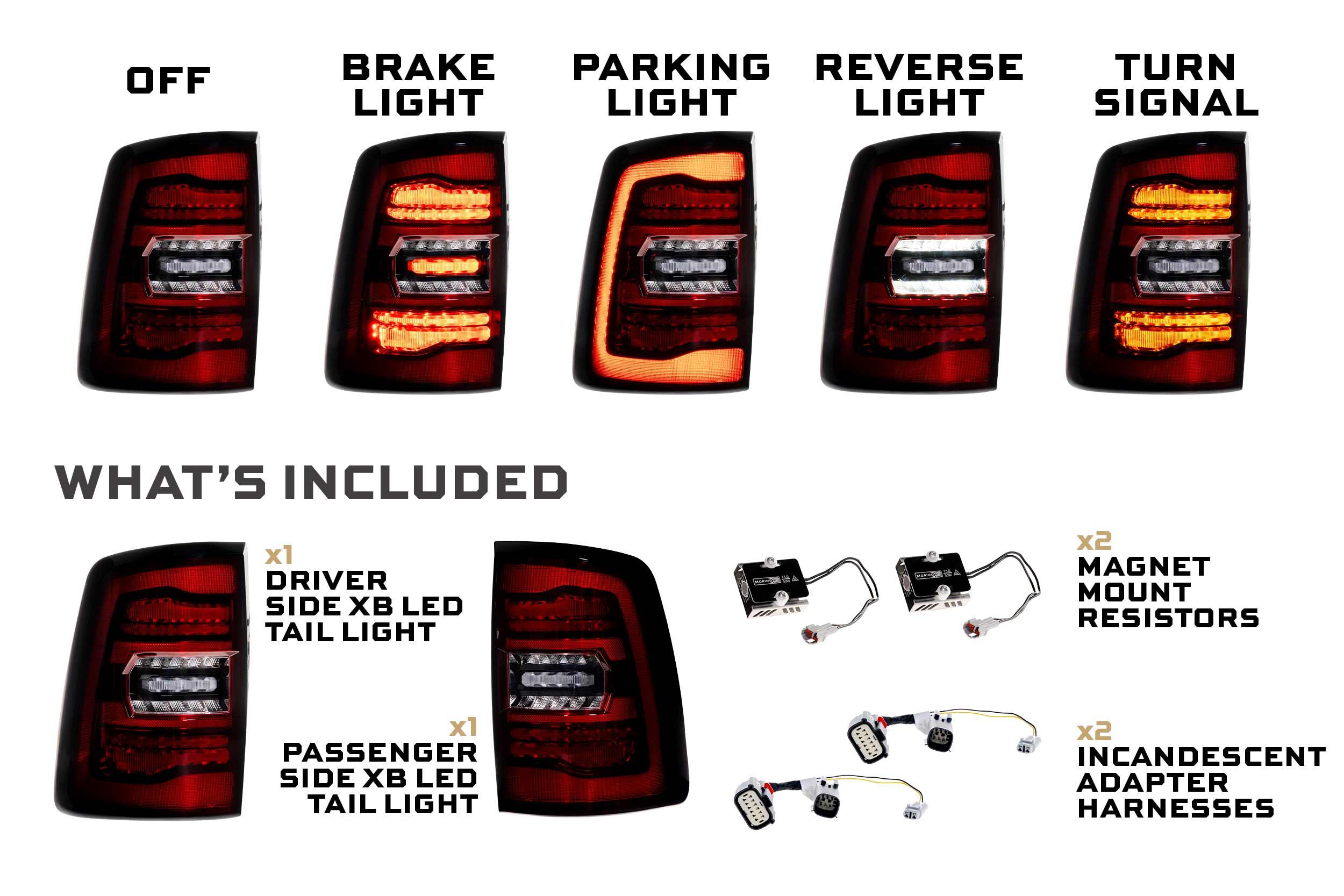 XB LED Tail Lights: 2019+ Ram HD (Choose Red or Smoked) - Apollo Off-Road