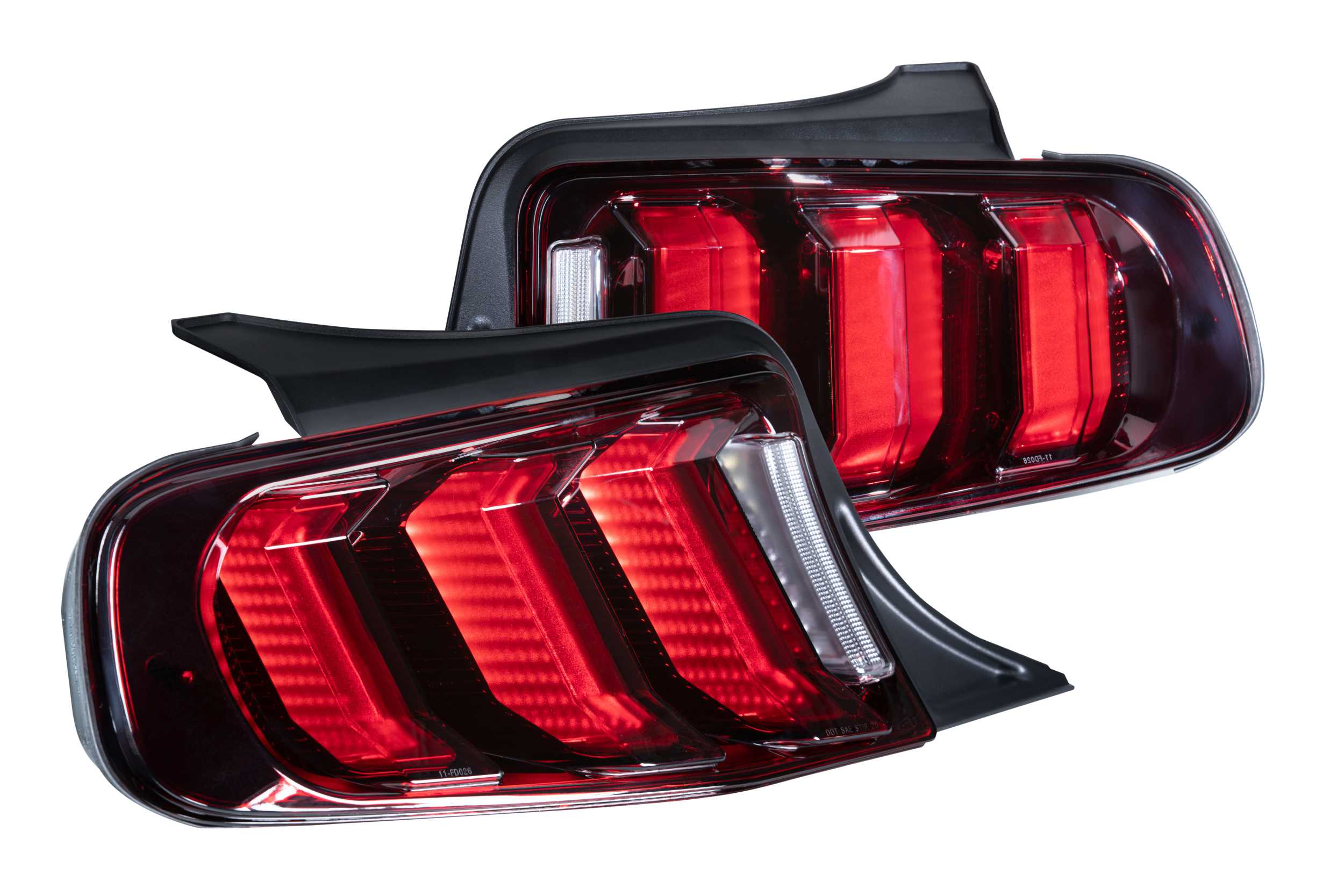 XB LED Tail Lights: Ford Mustang (13-14) (Pair / Facelift / Red) - Apollo Off-Road