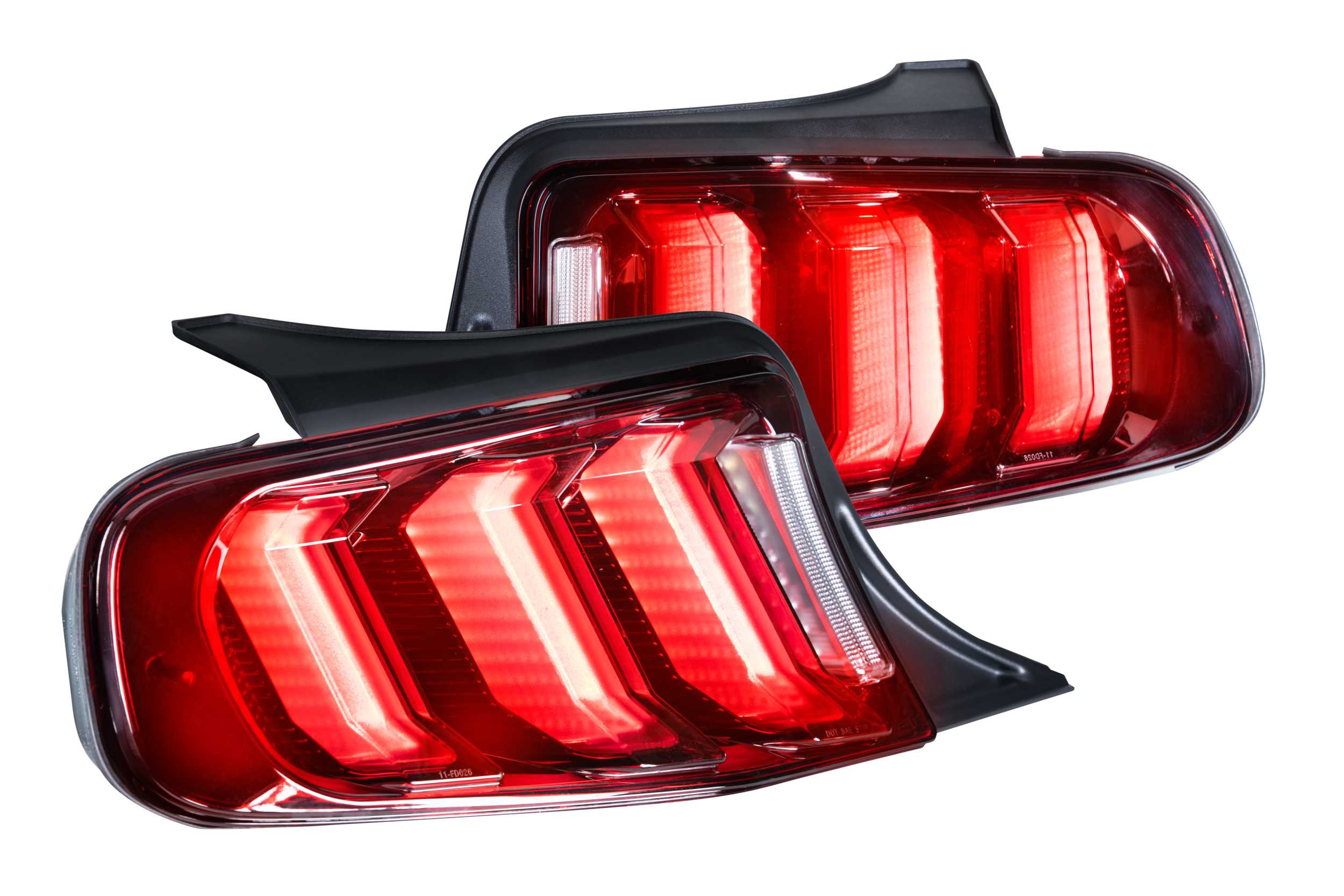 XB LED Tail Lights: Ford Mustang (13-14) (Pair / Facelift / Red) - Apollo Off-Road