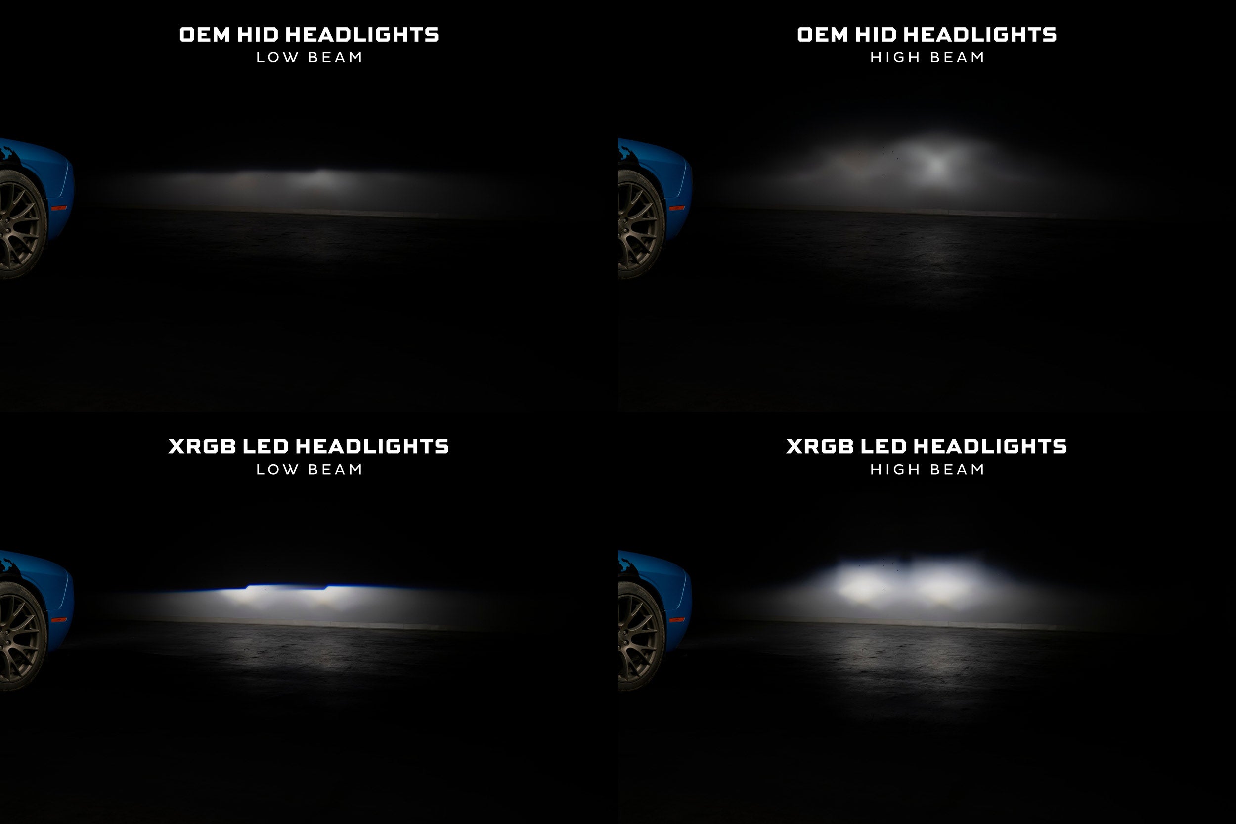 XRGB LED Headlights: 2015-2023 Dodge Challenger (RGB / Set) - Apollo Off-Road