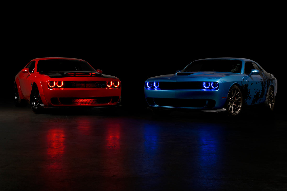 XRGB LED Headlights: 2015-2023 Dodge Challenger (RGB / Set) - Apollo Off-Road