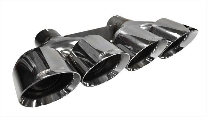 Quad 4.5 Inch Polished Pro-Series Tip Kit Clamps Included Dual Rear Exit For Corsa C7 Exhaust Only Stainless Steel - Apollo Optics