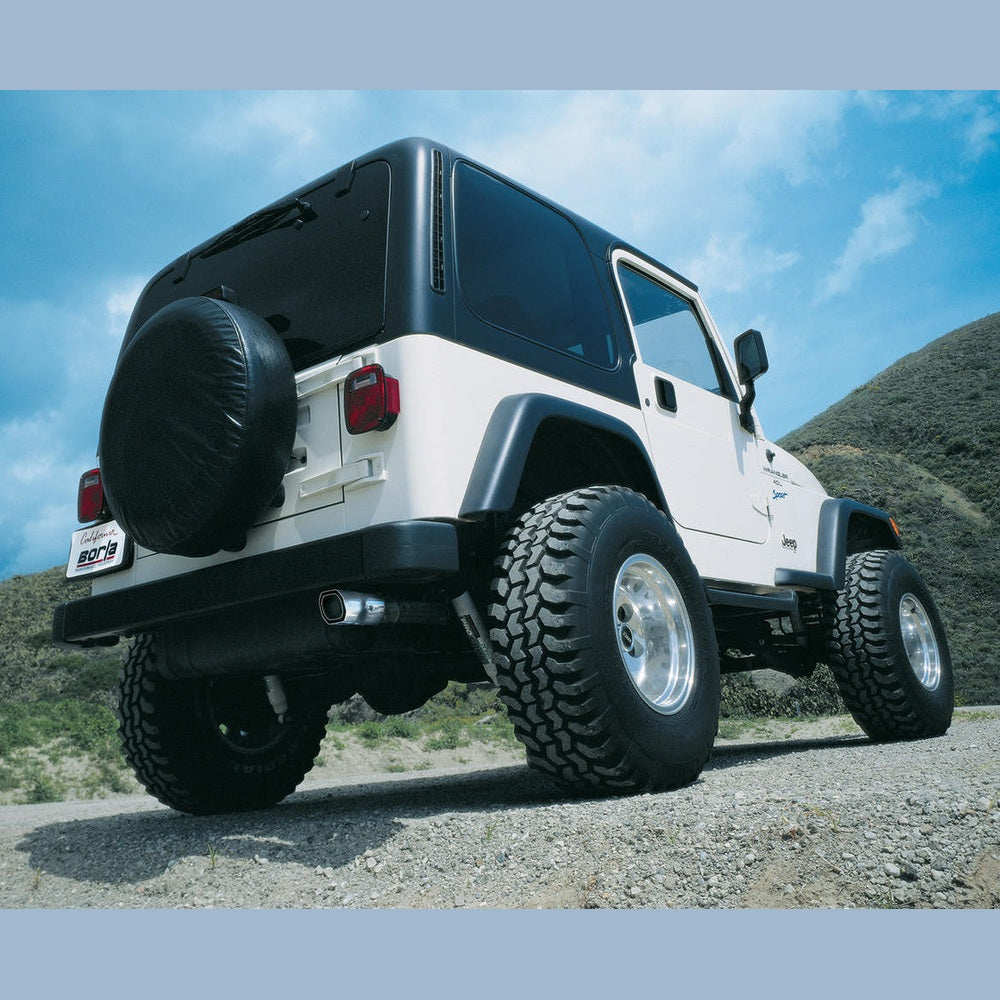 1997-1999 Jeep Wrangler TJ Cat-Back Exhaust System, Touring, Chrome Tips - Apollo Off-Road
