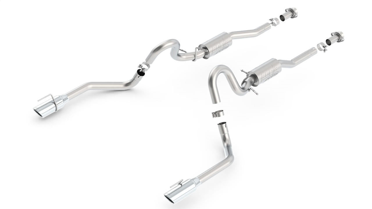 1999-2004 Ford Mustang GT-2003-2004 Mach I Cat-Back Exhaust System, ATAK, Chrome Tips - Apollo Off-Road