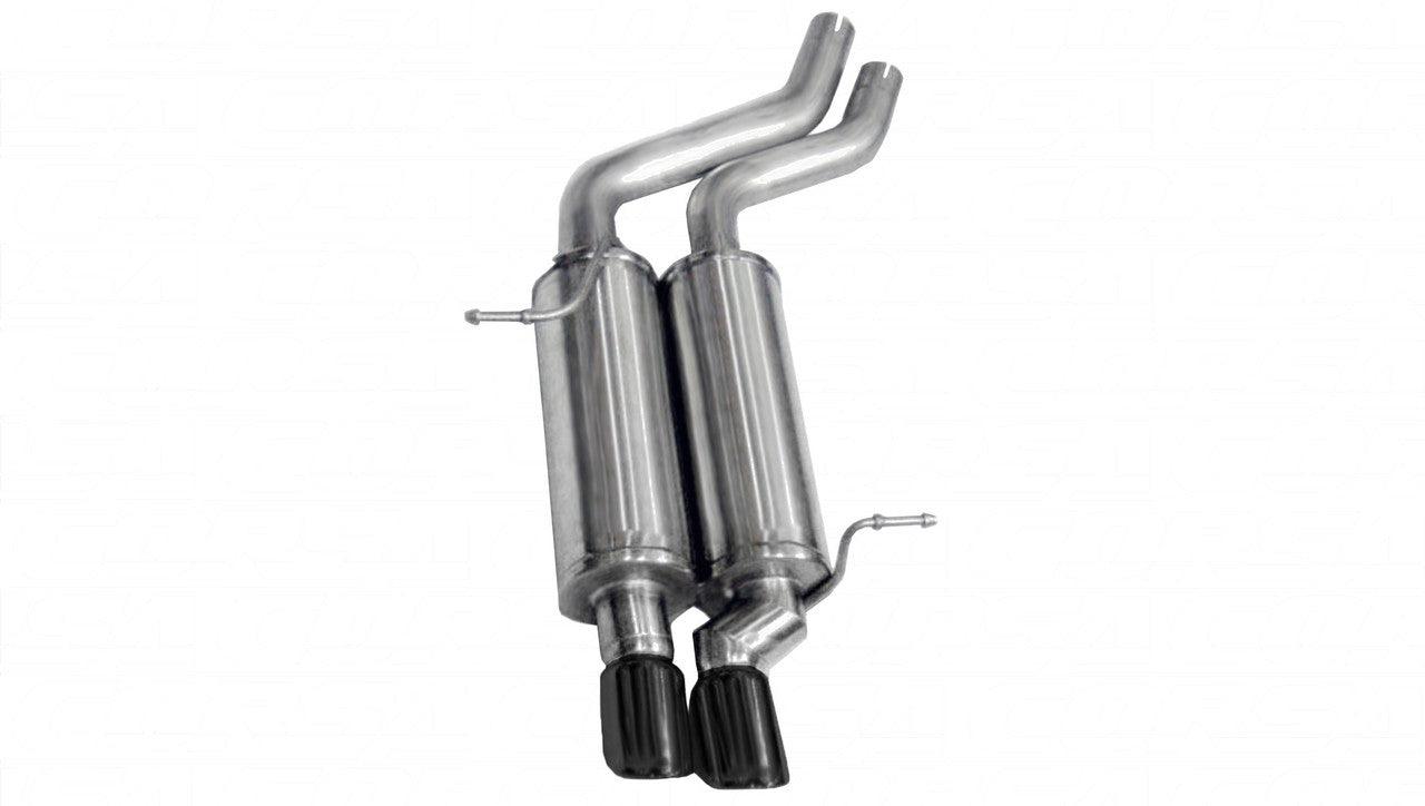 2.25 Inch Axle-Back Sport Dual Exhaust 3.0 Inch Black Tips 01-06 BMW 325i-325ci E46-E36 Convertible-Sedan Stainless Steel - Apollo Off-Road
