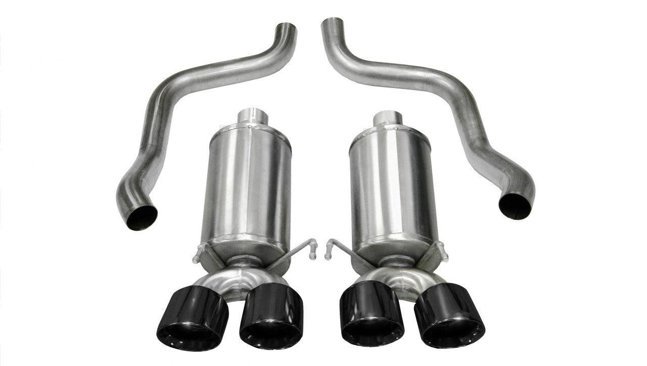 2.5 Inch Axle-Back Xtreme Dual Exhaust Black 3.5 Inch Tips 05-08 Corvette 6.0L-6.2L Stainless Steel - Apollo Off-Road