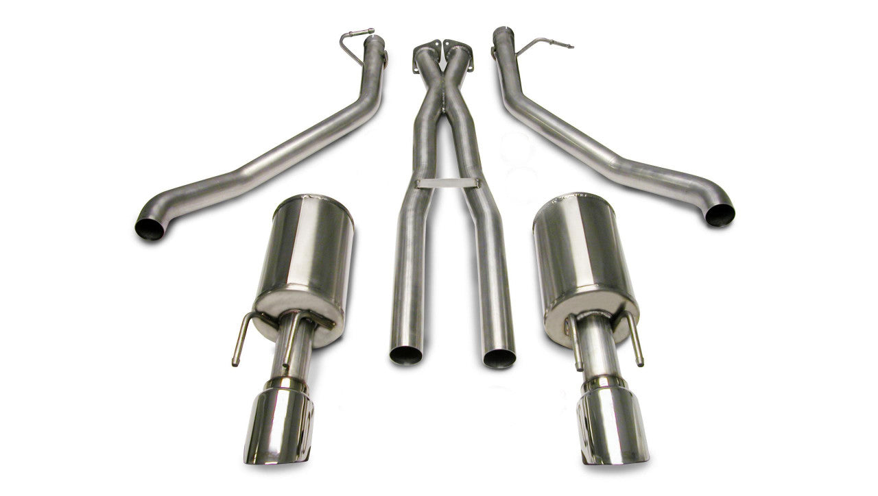 2.5 Inch Cat-Back Plus X-Pipe Sport Exhaust Dual Rear Exit 4.0 Inch Polished Tips 05-06 Pontiac GTO 6.0L V8 Stainless Steel - Apollo Off-Road