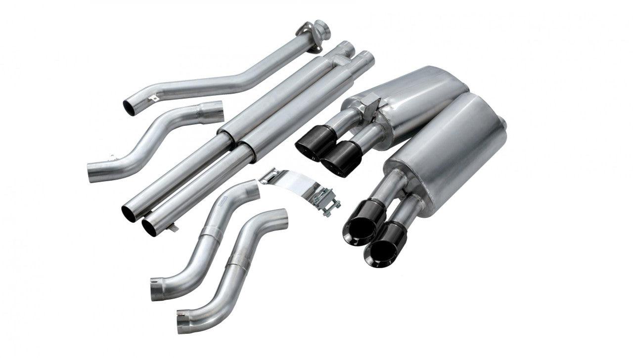 2.5 Inch Cat-Back Sport Dual Exhaust Black 3.5 Inch Tips 92-95 Corvette C4 5.7L V8 LT1 Stainless Steel - Apollo Off-Road
