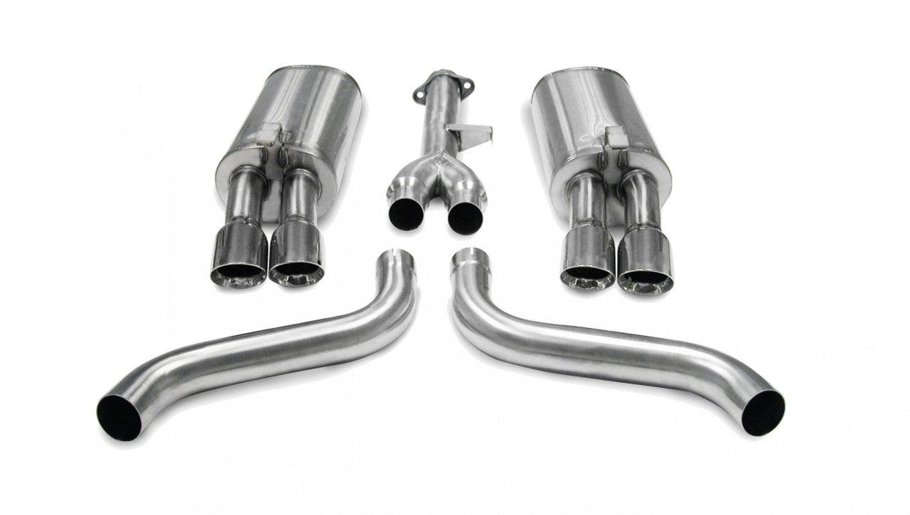 2.5 Inch Cat-Back Sport Dual Exhaust Polished 3.5 Inch Tips 86-91 Corvette C4 5.7L V8 L98 Stainless Steel - Apollo Off-Road