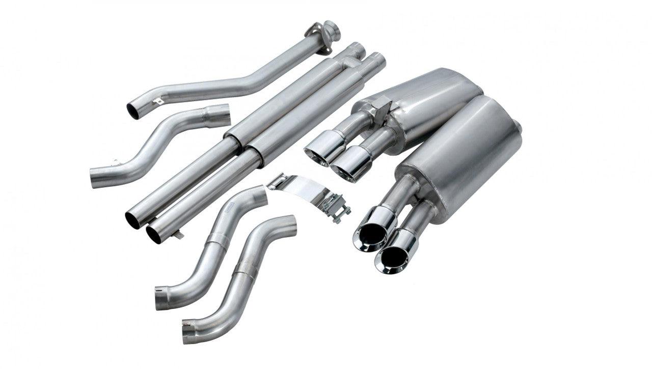 2.5 Inch Cat-Back Sport Dual Exhaust Polished 3.5 Inch Tips 90-95 Corvette C4 ZR1 5.7L V8 LT5 Stainless Steel - Apollo Off-Road