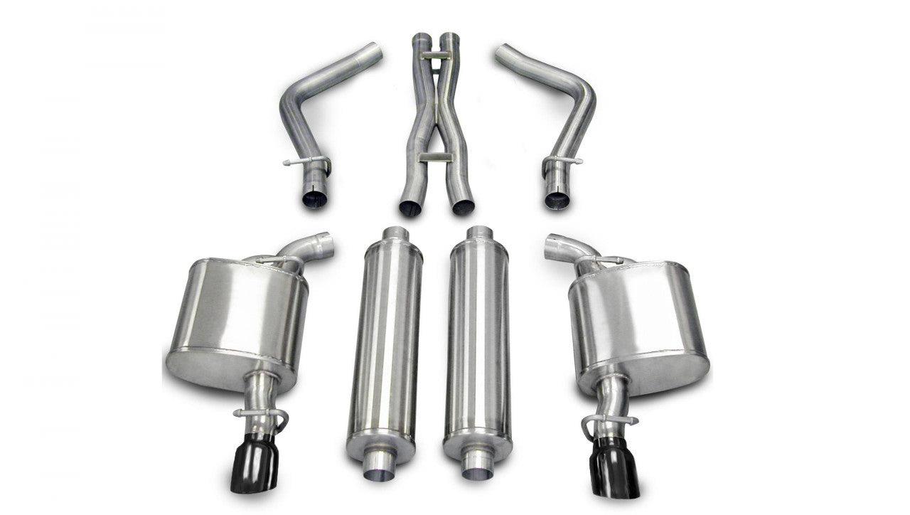 2.5 Inch Cat-Back Xtreme Dual Rear Exhaust 3.5 Inch Black Tips (No Tow Hitch) 05-10 Chrysler 300 R-T-Dodge Charger R-T-Magnum R-T 5.7L V8 Stainless Steel - Apollo Off-Road