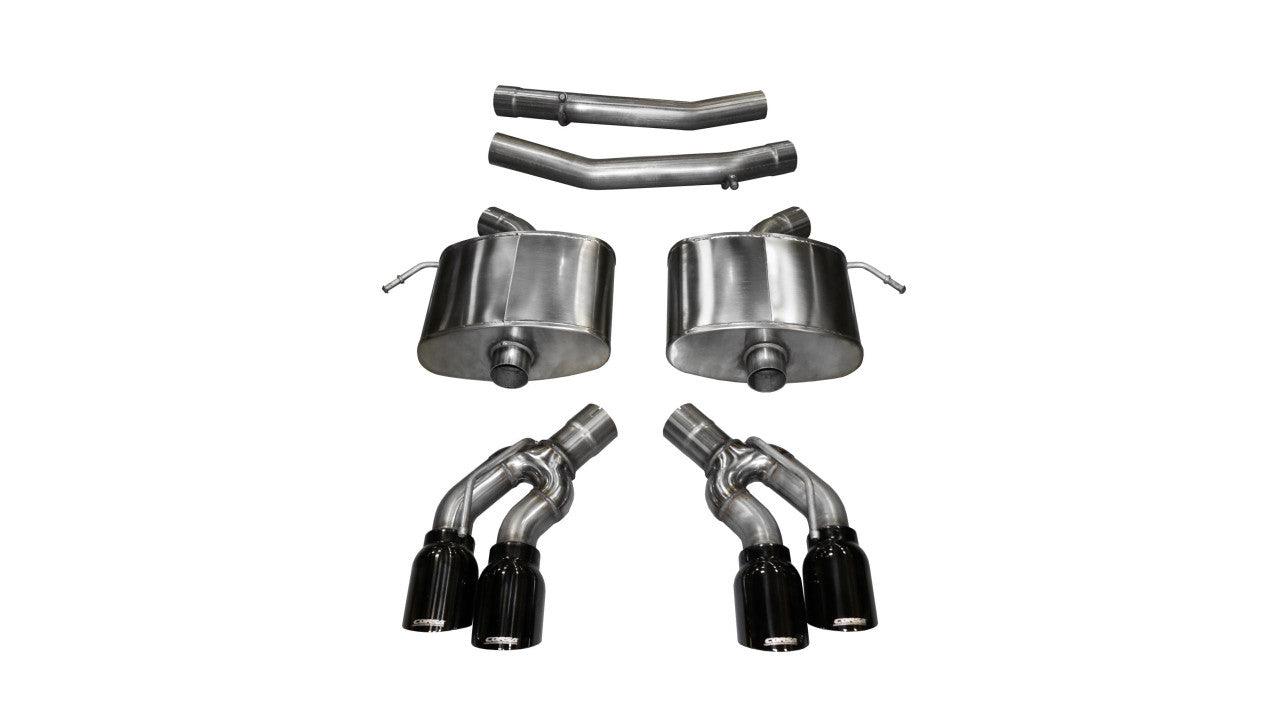 2.75 Inch Axle-Back Sport Dual Exhaust 4.0 Inch Black Tips 16-Present Cadillac CTS-V Sedan 6.2L V8 Stainless Steel - Apollo Off-Road