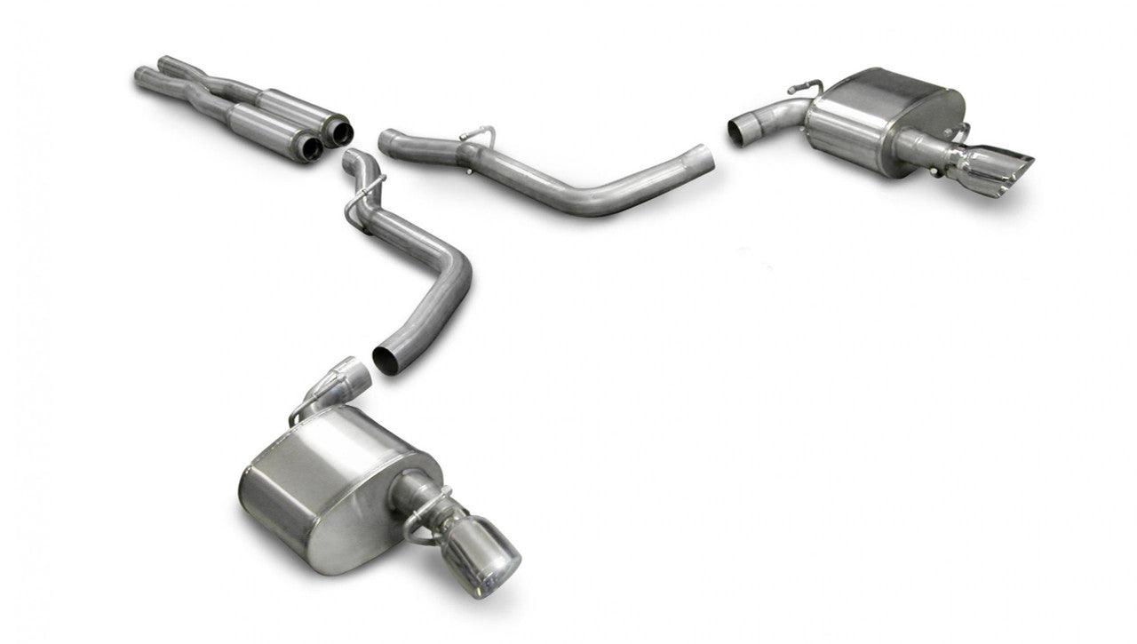 2.75 Inch Cat-Back Extreme Dual Exhaust 4.0 Inch Polished Tips (No Tow Hitch) 05-10 Chrysler 300 SRT-8-Dodge Charger SRT-8-Dodge Magnum SRT-8 6.1L V8 Stainless Steel - Apollo Off-Road