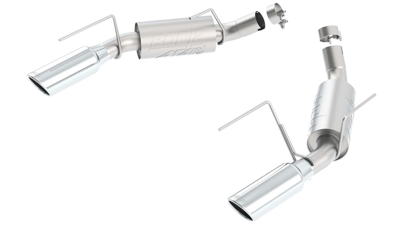 2005-2009 Ford Mustang GT Axle-Back Exhaust System, ATAK, Chrome Tips - Apollo Off-Road
