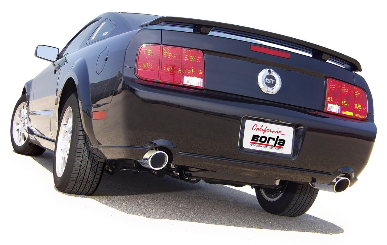 2005-2009 Ford Mustang GT Axle-Back Exhaust System, Touring, Chrome Tips - Apollo Off-Road