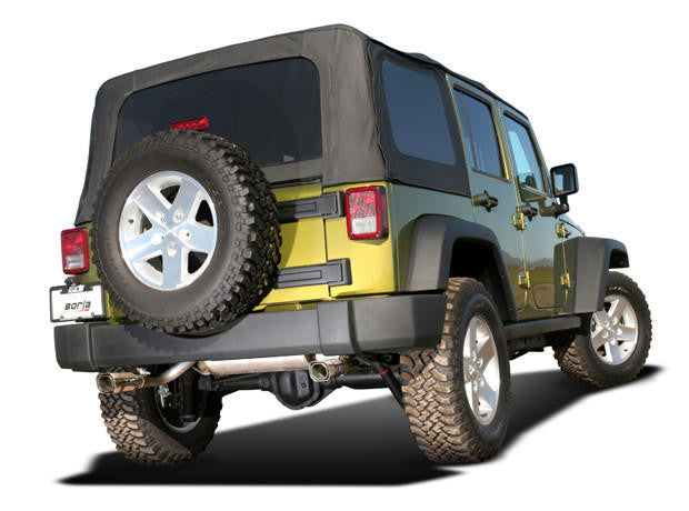 2007-2011 Jeep Wrangler JK-JKU Axle-Back Exhaust System, Touring, Chrome Tips - Apollo Off-Road