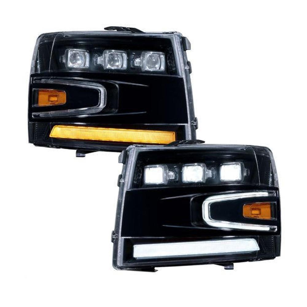 2007-2013 Chevrolet Silverado LED Projector Headlights Pair - Apollo Off-Road