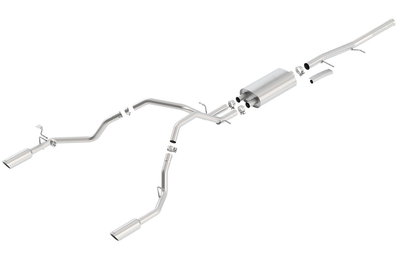 2009-2013 Chevrolet Silverado 1500-GMC Sierra 1500 Cat-Back Exhaust System, S-Type, Chrome Tips - Apollo Off-Road