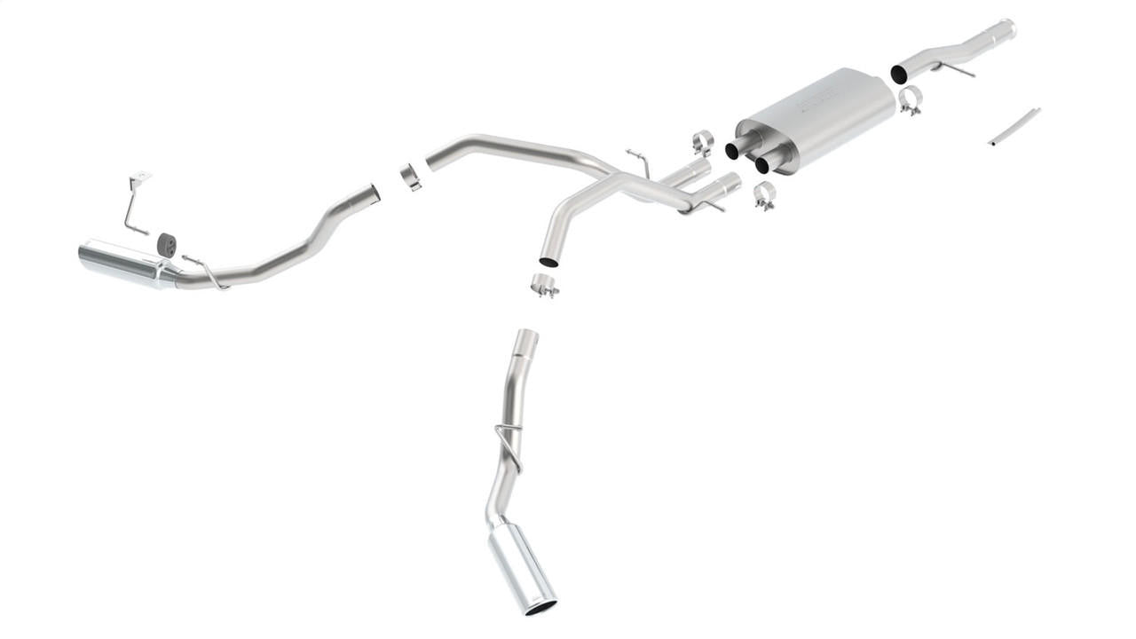 2009-2013 Chevrolet Silverado 1500-GMC Sierra 1500 Cat-Back Exhaust System, Touring, Chrome Tips - Apollo Off-Road