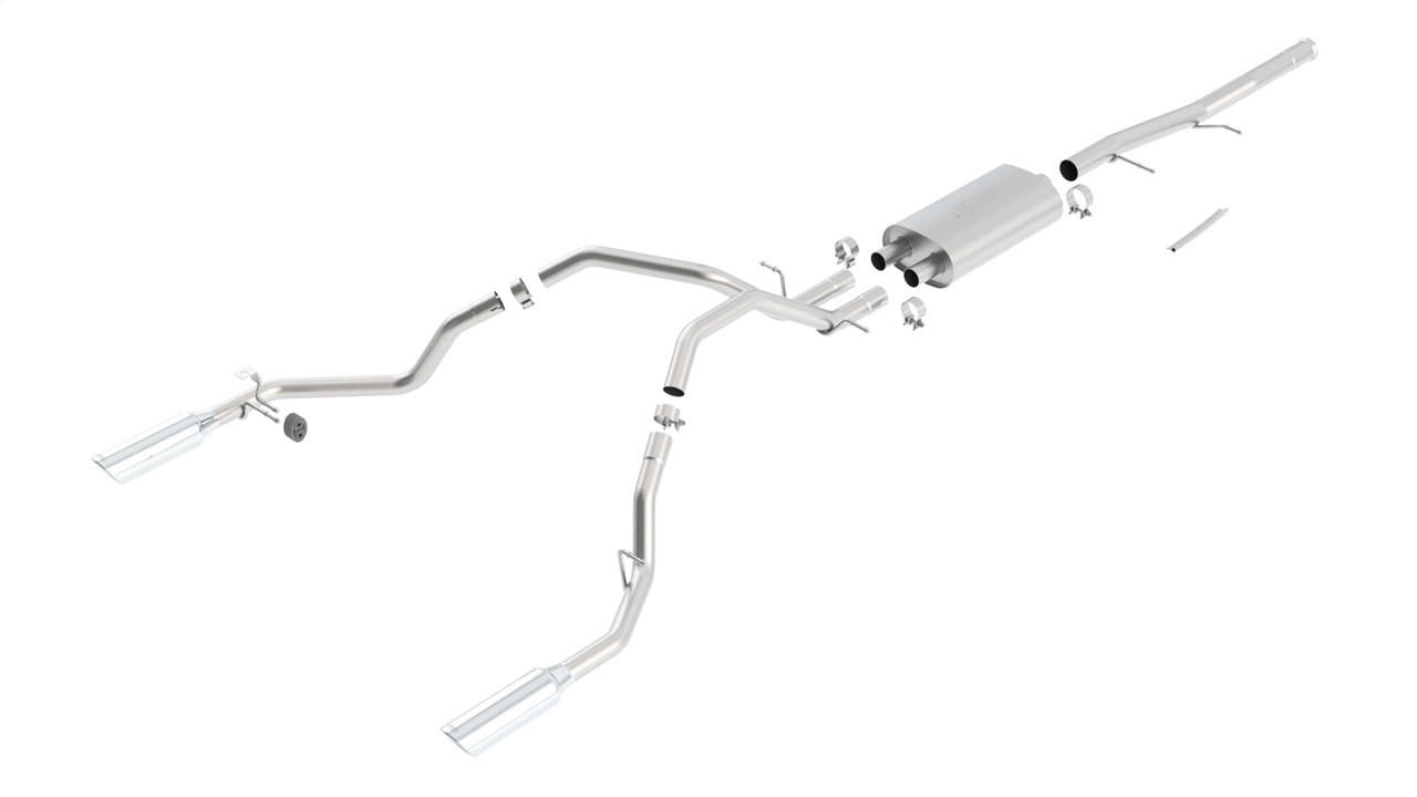 2009-2013 Chevrolet Silverado 1500-GMC Sierra 1500 Cat-Back Exhaust System, Touring, Chrome Tips - Apollo Off-Road