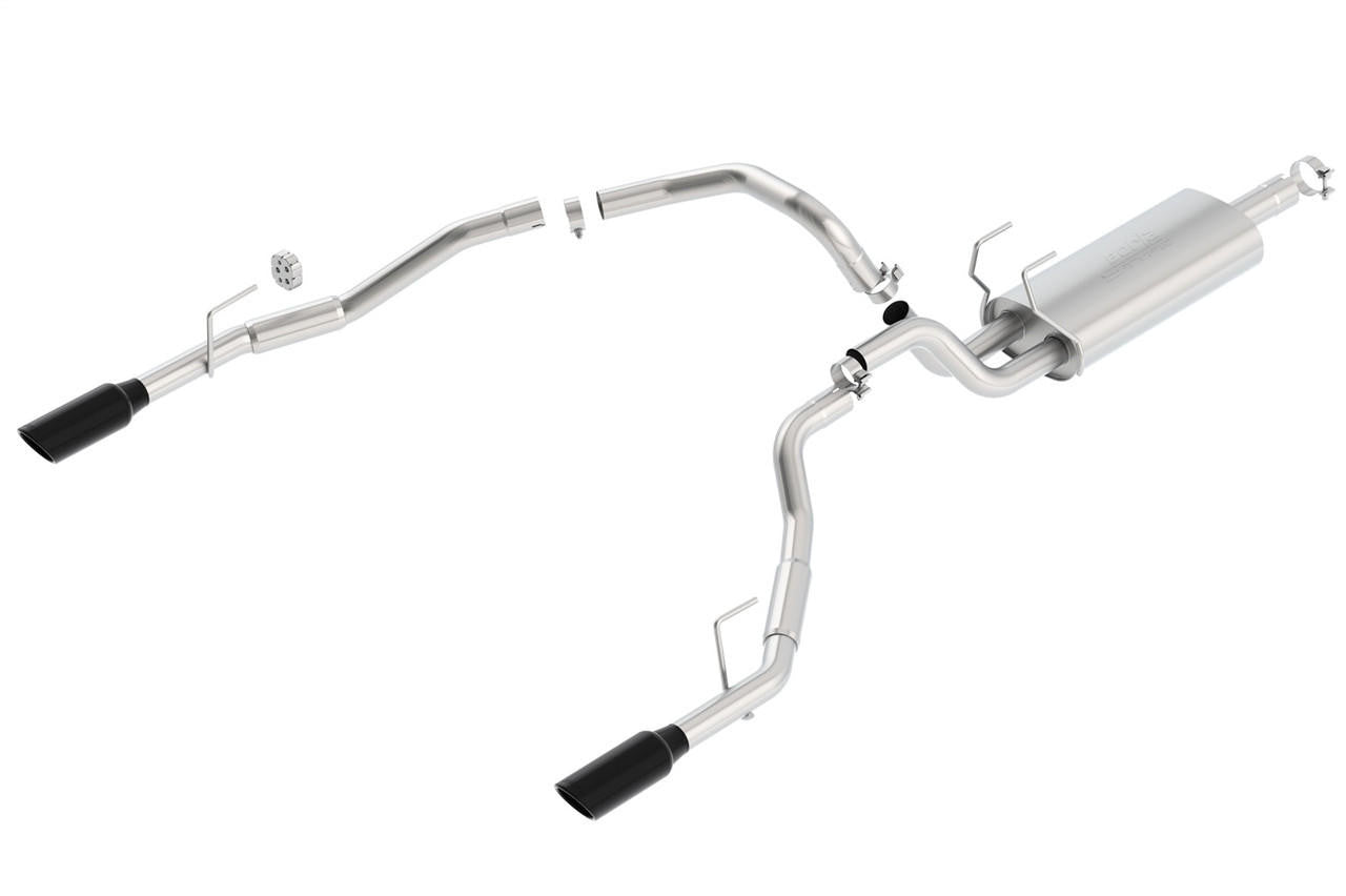 2009 Dodge RAM 1500-2010-2018 RAM 1500-2019-2020 RAM Classic 1500 Only Cat-Back Exhaust System, S-Type, Black Chrome Tips - Apollo Off-Road