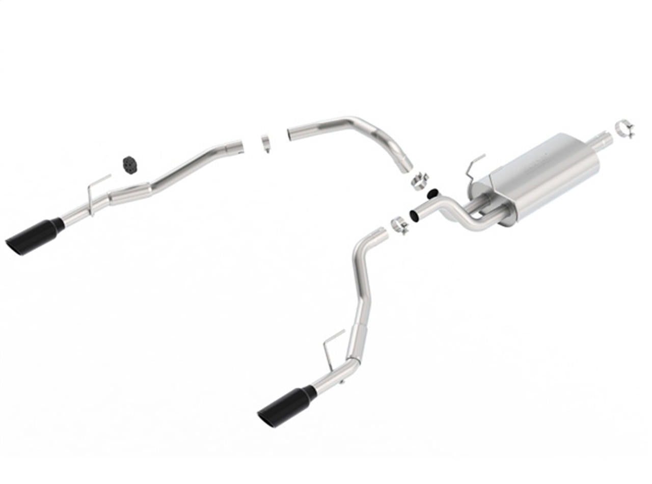 2009 Dodge RAM 1500-2010-2018 RAM 1500-2019-2020 RAM Classic 1500 Only Cat-Back Exhaust System, Touring, Black Chrome Tips - Apollo Off-Road