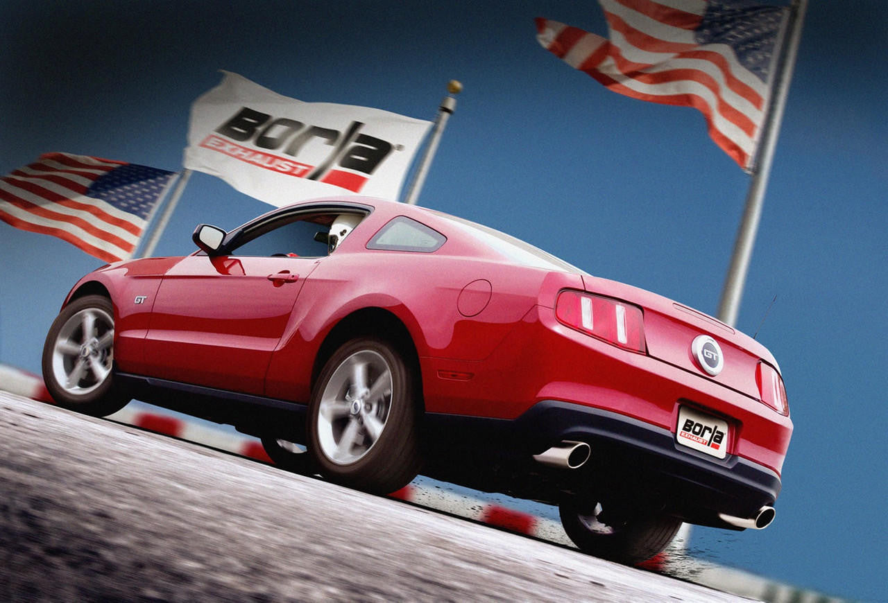 2010 Mustang GT Cat-Back Exhaust System, ATAK, Chrome Tips - Apollo Off-Road