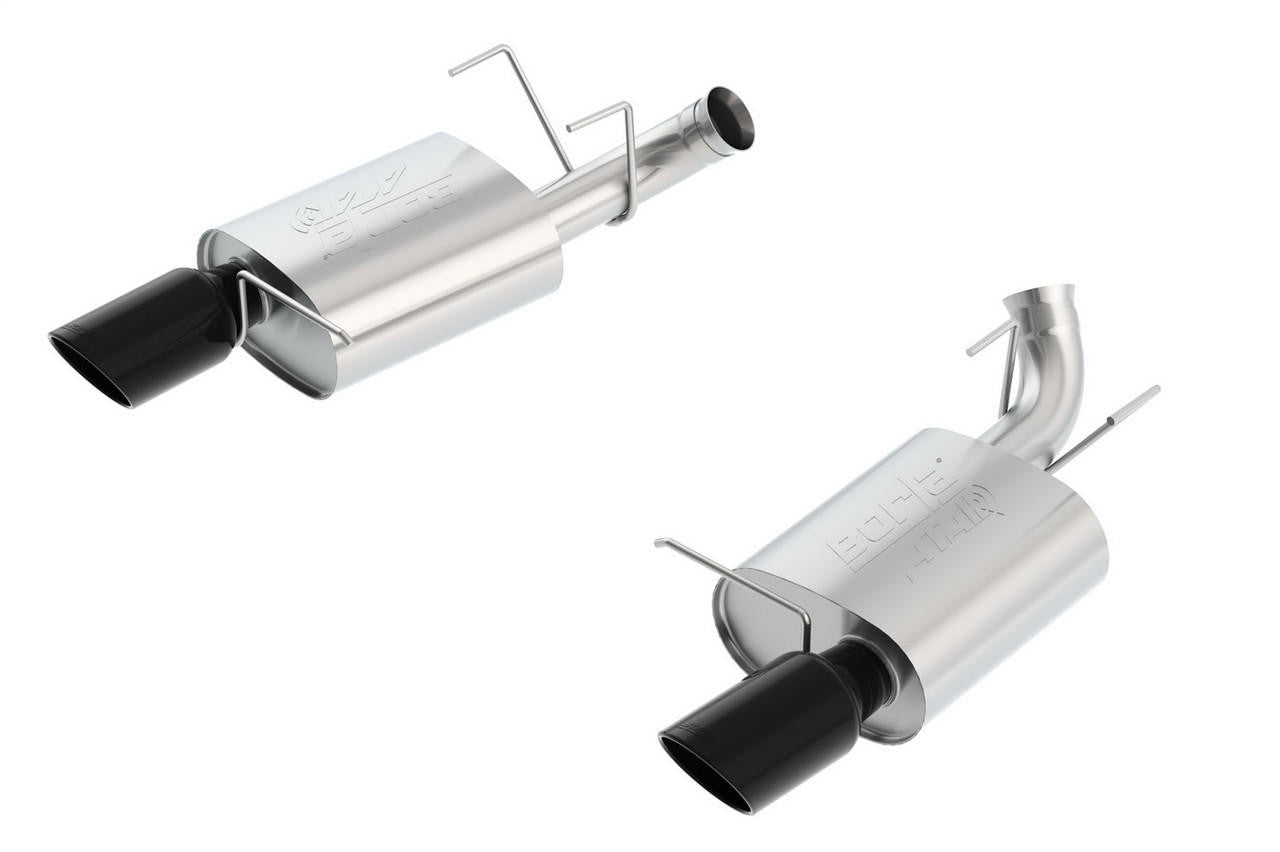 2011-2012 Ford Mustang GT-Boss 302 Axle-Back Exhaust System, ATAK, Black Chrome Tips - Apollo Off-Road