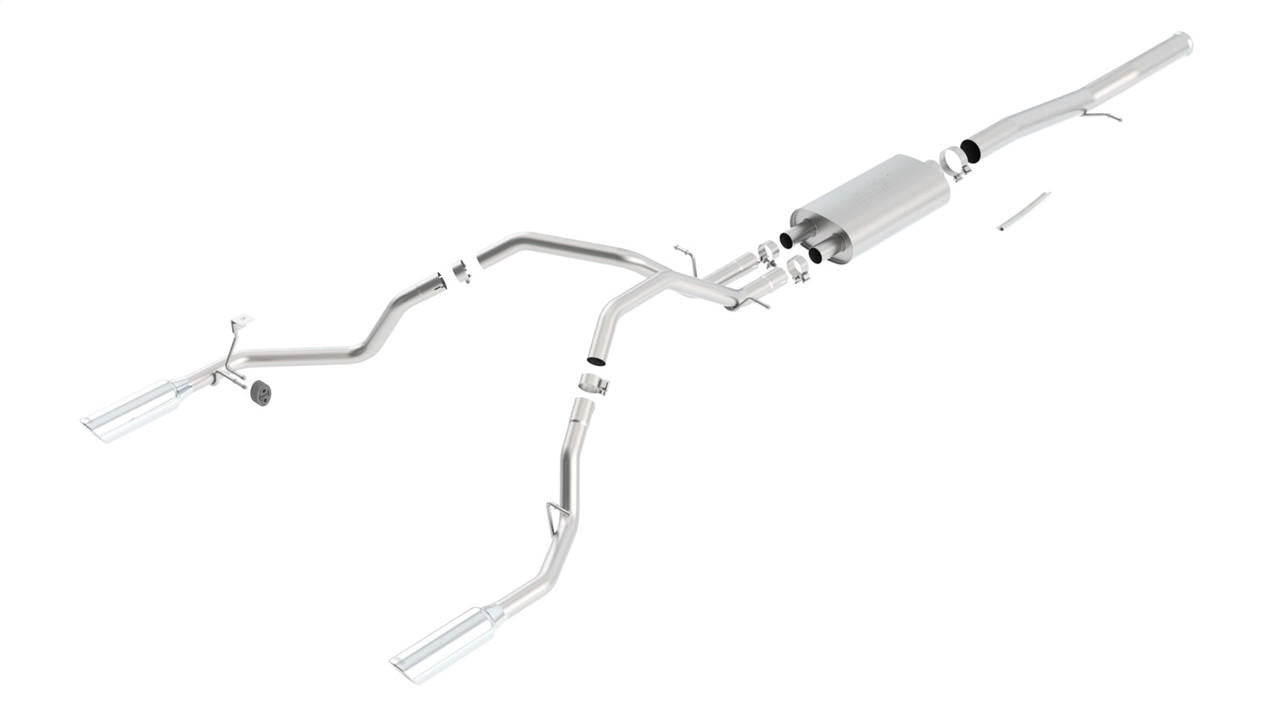 2011-2013 Chevrolet Silverado 1500-GMC Sierra-Sierra Denali 1500 Cat-Back Exhaust System, S-Type, Chrome Tips - Apollo Off-Road