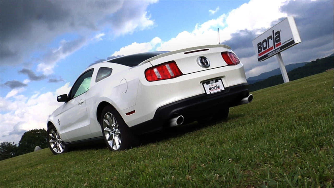 2011-2014 Ford Mustang V6 Axle-Back Exhaust System, S-Type, Chrome Tips - Apollo Off-Road