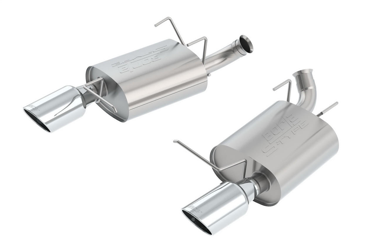 2011-2014 Ford Mustang V6 Axle-Back Exhaust System, S-Type, Chrome Tips - Apollo Off-Road