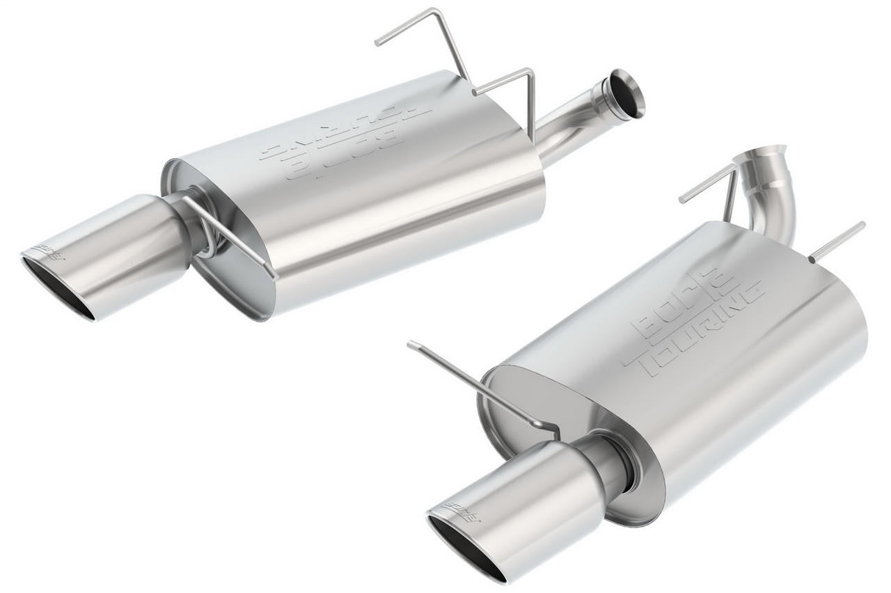 2011-2014 Ford Mustang V6 Axle-Back Exhaust System, Touring, Chrome Tips - Apollo Off-Road