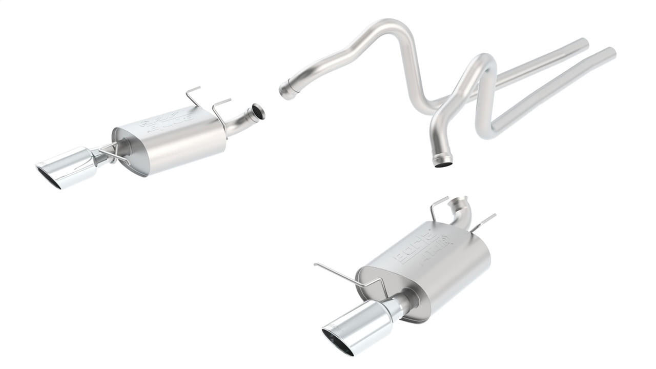 2011-2014 Ford Mustang V6 Cat-Back Exhaust System, ATAK, Chrome Tips - Apollo Off-Road