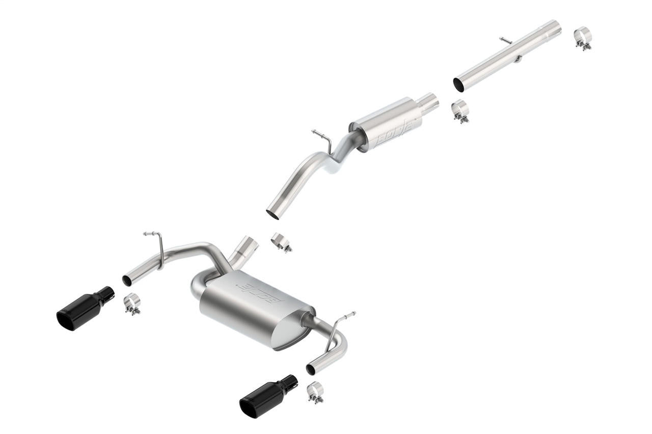 2012-2018 Jeep Wrangler JK Cat-Back Exhaust System, Touring, Black Chrome Tips - Apollo Off-Road