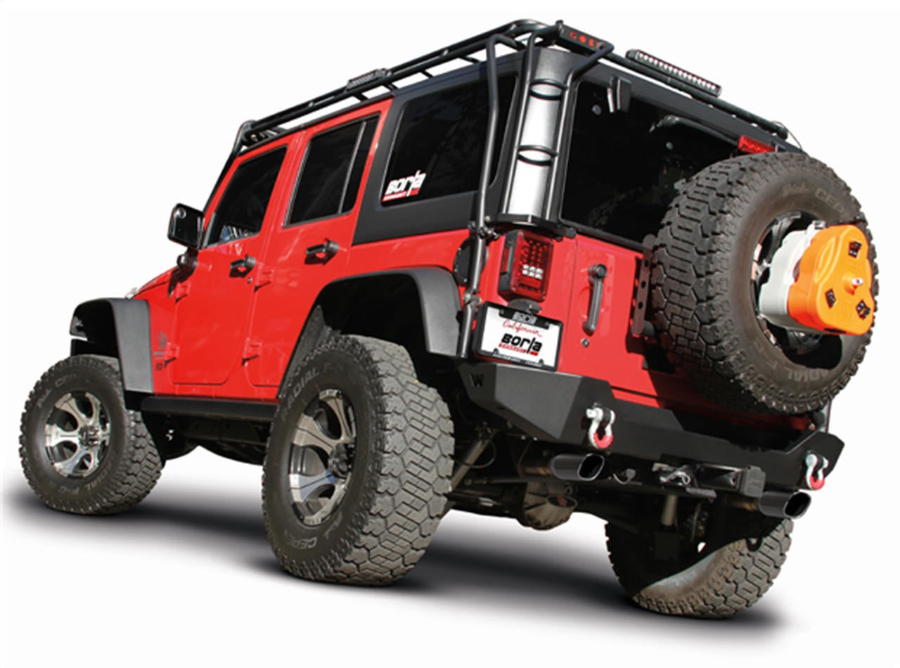 2012-2018 Jeep Wrangler JK Cat-Back Exhaust System, Touring, Black Chrome Tips - Apollo Off-Road